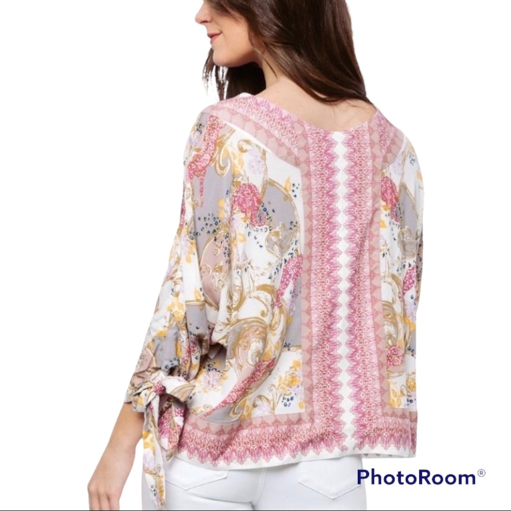 Free People Catch Me If You Can Coquette Feminine Floral Print Blouse M - Picture 10 of 14
